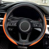 Picture of LABBYWAY Microfiber Leather Auto Car Steering Wheel Cover,Universal Fit 15 Inch Anti-Slip Wheel Protector (Orange)