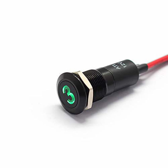 Picture of Alpinetech PLB12MS 12mm 1/2" 12V LED Metal Signal Indicator Pilot Dash Light (3)