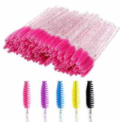 Picture of 200 PCS Disposable Crystal Eyelash Mascara Brushes Wands (Red)