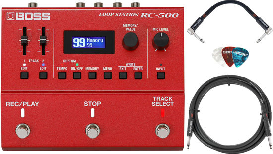 Picture of Boss RC-500 Loop Station Bundle with Instrument Cable, Patch Cable, and Picks