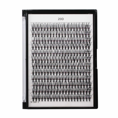 Picture of Bodermincer 240pcs Large Tray 10D/20D/30D Cluster Eyelashes to Choose D Curl False Lashes Professional Makeup Individual Cluster Eye Lashes (20D-D Curl-16mm)