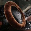 Picture of Fluffy Fur Wool Sheepskin car Steering Wheel Cover, Fuzzy Protector for Universal Steering Wheel 15inch, Anti-Slip,Comforting and Luxurious, Soft Texture (Saddle Brown)