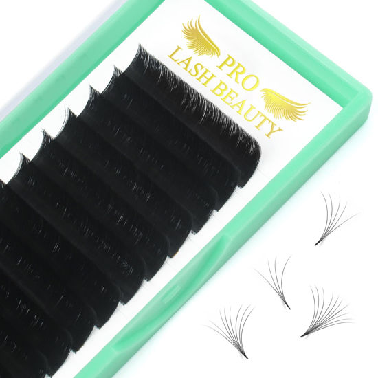 Picture of Easy Fan Volume Lashes C-0.05-19 Volume Lash Extensions Rapid Blooming Lashes 9 to 20 mm Mega Volume Lash Extensions C D curl Flowering Lash Extensions Rapid Blooming Eyelash Extensions(C-0.05,19mm)