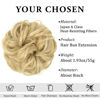 Picture of CJL HAIR Messy Bun Hair Piece Wavy Curly Scrunchies Synthetic Natural Blonde Ponytail Large Hair Extensions Thick Updo Hairpieces for Women Girls Kids 1 PCS