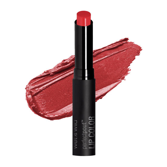 Picture of wet n wild Lipstick Perfect Pout Lipstick Red Undercover Lover | Non-Tacky | Non-Sticky | Long Lasting | Lip Color