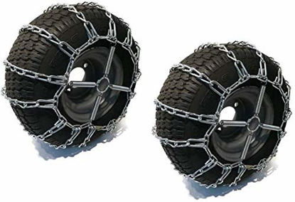 Picture of The ROP Shop | Pair of 2 Link Tire Chains & Tensioners 23x8.5x12 for Snow Blowers, Lawn & Garden Tractors, Mowers & Riders, UTV, ATV, 4-Wheelers, Utility Vehicles