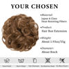 Picture of CJL HAIR Light Golden Brown Messy Bun Hair Piece Wavy Curly Scrunchies Synthetic Ponytail Large Hair Extensions Thick Updo Hairpieces for Women Girls Kids 1 PCS