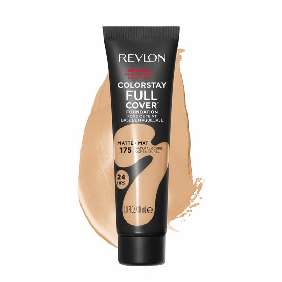 Picture of Liquid Foundation by Revlon, ColorStay Face Makeup for Normal and Dry Skin, Longwear Full Coverage with Matte Finish, Oil Free, 175 Natural Ochre, 1.0 Oz