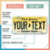 Picture of InkMyPlate Personalized New Jersey Car License Plate | Choose from All 50 Sates | 6x12 Inch | Custom New Jersey License Plate for Front of Car | Personalized Custom Car Tags | USA .040 Aluminum