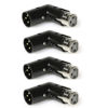 Picture of LyxPro XLR Angle Adapter Dual Male and Female can be positioned to 4 different angles Right Left and 90 degree great for mixers that interfere with other applications - 4 Pack