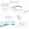 Picture of LifeArt Blue Light Blocking Glasses, Computer Reading Glasses, Anti Blue Rays, Reduce Eyestrain, Rimless Frame Tinted Lens with diamond, Stylish for Men and Wowen (+1.00 Magnification)