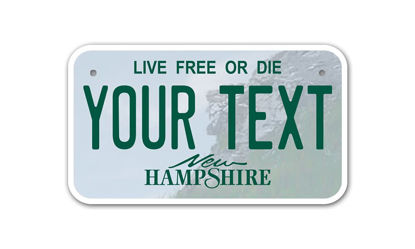 Picture of InkMyPlate Personalized New Hampshire Mini License Plate | Choose from 50 States | Moto 7x4 | Custom License Plate for Kids Power Wheels | Golf Cart, Motorcycle, Wagons, Moped ATV | Aluminum Made USA