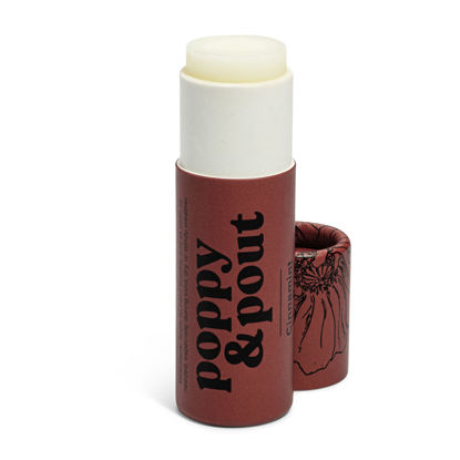 Picture of Poppy & Pout 100% Natural Lip Balm, 0.3oz Cardboard Tube, Hand-filled - Beeswax, Vitamin E, Organic Coconut Oil, Cruelty Free (Cinnamint)