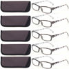 Picture of Kerecsen 5 Pairs Fashion Ladies Reading Glasses Spring Hinge Pattern Design Readers, 5 Pack Gray, Medium