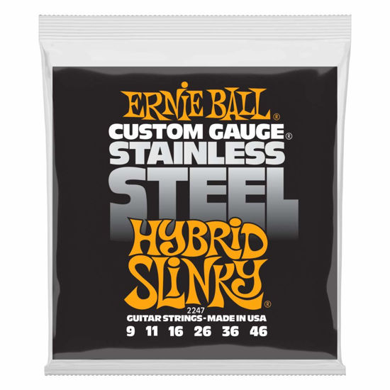 Picture of Ernie Ball Hybrid Slinky Stainless Steel Electric Guitar Strings, 9-46 Gauge (P02247)