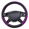 Picture of CAR PASS Rhombus Leather Universal Steering Wheel Cover, Fit for Suvs,Trucks,Cars,Sedans,Vans (Black&Dark Purple)