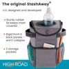 Picture of High Road StashAway Car Trash Can with Lid, 3 Storage Pockets and Solid Front and Back Panels for Stable, Upright Floor or Seatback Use (Gray)