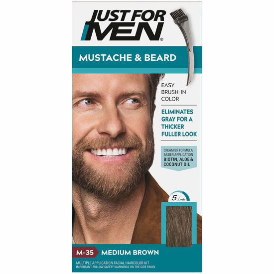 Picture of JUST FOR MEN Color Gel Mustache & Beard M-35 Medium Brown 1 ea (Pack of 2)