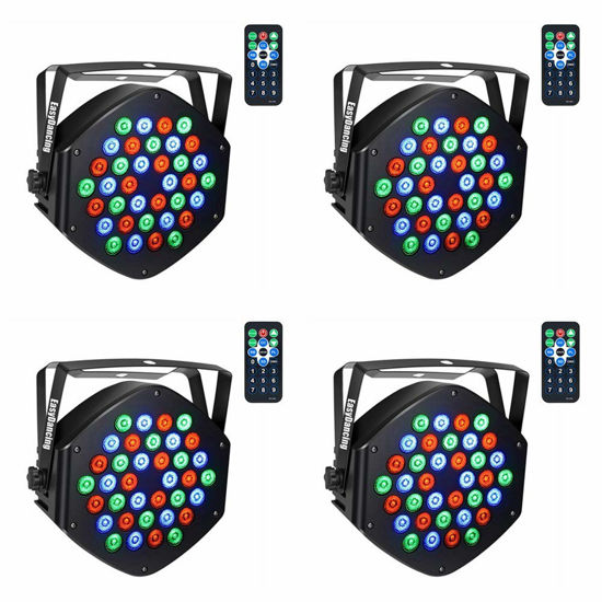 Picture of Par Lighting for Stage, 36x1W LED RGB 7 Channel with Remote for DJ KTV Disco Party (4 PCS)