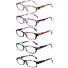 Picture of Reading Glasses 5 Pairs Fashion Ladies Readers Spring Hinge with Pattern Print Eyeglasses for Women (Mix Color -2, 1.00)