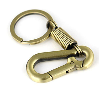 Picture of Maycom Retro Style Simple Strong Carabiner Shape Keychain Key Chain Ring Keyring Keyfob Key Holder (Bronze)