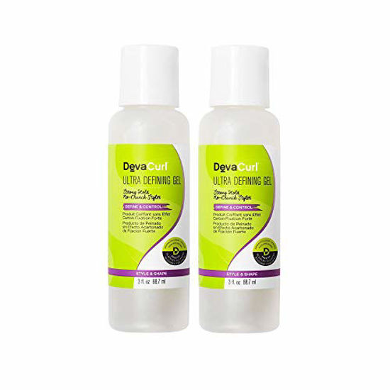 Picture of DevaCurl Ultra Defining Gel, Define and Control for Curly Hair, Strong Hold, 3 Ounce, 2-Pack