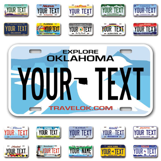 GetUSCart InkMyPlate Personalized Oklahoma Car License Plate Choose