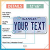 Picture of InkMyPlate Personalized Kansas Car License Plate | Choose from All 50 Sates | 6x12 Inch | Custom Kansas License Plate for Front of Car | Personalized Custom Car Tags | USA .040 Aluminum