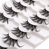 Picture of Veleasha Half Lashes 7 Pairs Pack Wispy & Fluffy False Eyelashes Cat Eye Style 3D Faux Mink Lashes Strips for Women (B01)