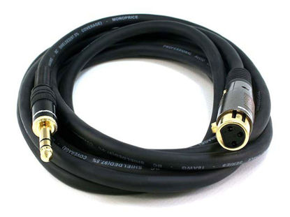 Picture of Monoprice 104770 10-Feet Premier Series XLR Female to 1/4-Inch TRS Male 16AWG Cable Black