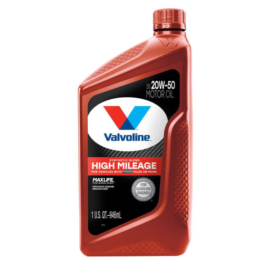 Picture of Valvoline High Mileage with MaxLife Technology SAE 20W-50 Synthetic Blend Motor Oil 5 QT