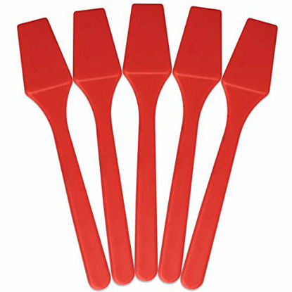 Picture of PANA Brand Cosmetic Make Up Disposable Plastic 2.5" Spatulas Skin Care Facial Cream Mask Spatula (200 Pieces in a Box) (Red (200 PCS))
