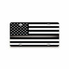 Picture of JASS GRAPHIX Thin Silver Gray Line American Flag License Plate Correctional Officers Matte Black on 1/8" White Aluminum Composite Heavy Duty Tactical Patriot USA Car Tag