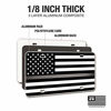 Picture of JASS GRAPHIX Thin Silver Gray Line American Flag License Plate Correctional Officers Matte Black on 1/8" White Aluminum Composite Heavy Duty Tactical Patriot USA Car Tag