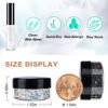 Picture of 7g Silver+7g Black Holographic Chunky Cosmetic Glitter Body Hair Face Eye Nail for Festival Carnival Party Beauty Rave Accessories Different Sizes&Shapes ✮14g + Quick Dry Primer Glue Gel(5ml)