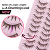 Picture of Manga Lashes Natural Look Wispy False Eyelashes Anime Spiky Eyelashes 10 Pairs for Spikey Wet Lash Look by Yawamica