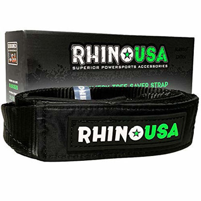 Picture of Rhino USA Tree Saver Winch Strap 3 inch x 8 Foot - Lab Tested 31,518lb Break Strength - Triple Reinforced Loop End to Ensure Peace of Mind - Emergency Off Road Recovery Tow Rope - Unlimited Warranty!
