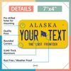 Picture of InkMyPlate Personalized Alaska Mini License Plate | Choose from 50 States | Moto 7x4 in | Custom License Plate for Kids Power Wheels | Golf Cart, Motorcycle, Moped, Wagons, ATV | Aluminum