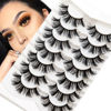 Picture of Veleasha Eyelashes 20mm Faux Mink Lashes Wispy Fake Eyelashes Handmade Resuable Fluffy Lashes 7 Pairs Pack (F03)