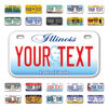 Picture of InkMyPlate Personalized Illinois Mini License Plate | Choose from 50 States | Bike 6x3 in | Custom License Plate for Kids Power Wheels | Golf Cart, Motorcycle, Moped, Wagons, ATV | Aluminum