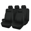 Picture of Flying Banner Car Seat Covers Front Seats Rear Bench Polyester car seat Protectors Easy installations Rear Bench Split Classic Man Lady Truck (Full Set -- Low Back, Solid Black)