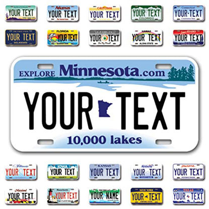 Picture of InkMyPlate Personalized Minnesota Car License Plate | Choose from All 50 Sates | 6x12 Inch | Custom Minnesota License Plate for Fr 12inchX6inch