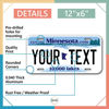 Picture of InkMyPlate Personalized Minnesota Car License Plate | Choose from All 50 Sates | 6x12 Inch | Custom Minnesota License Plate for Fr 12inchX6inch