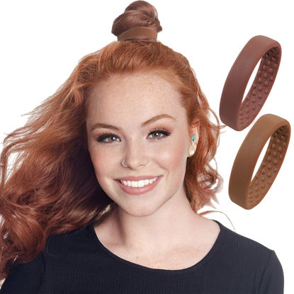 Picture of PONY-O 2 Pack Copper Original Patented Hair Accessory, Ponytail Holder, Hair Tie alternative