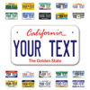 Picture of InkMyPlate Personalized California Mini License Plate | Choose from 50 States | Moto 7x4 in | Custom License Plate for Kids Power Wheels | Golf Cart, Motorcycle, Wagons, Moped ATV | Aluminum, 7''X4''