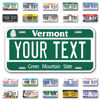 Picture of InkMyPlate Personalized Vermont Car License Plate | Choose from All 50 Sates | 6x12 Inch | Custom Vermont Plate for Front of Car | Personalized Custom Car Tags | Made in USA .040 Aluminum