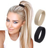 Picture of PONY-O Revolutionary Hair Tie Alternative Ponytail Holders - 2 Pack Black and Dark Blonde Original Patented Hair Styling Accessories - Medium PONY-O for Fine to Normal Hair or Slightly Thick Hair