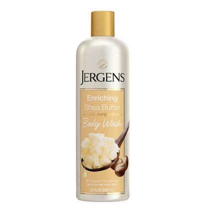 Picture of Jergens Enriching Shea Butter Body Wash, Daily Moisturizing Skin Cleanser, Paraben Free, 22 Ounces, Infused with Shea Butter Oil, pH Balanced, Dye Free, Dermatologist Tested