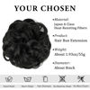 Picture of CJL HAIR 1 PCS Messy Bun Hair Piece Black Wavy Curly Scrunchies Synthetic Ponytail Hair Extensions Large Thick Updo Hairpieces for Black Women Girls Kids