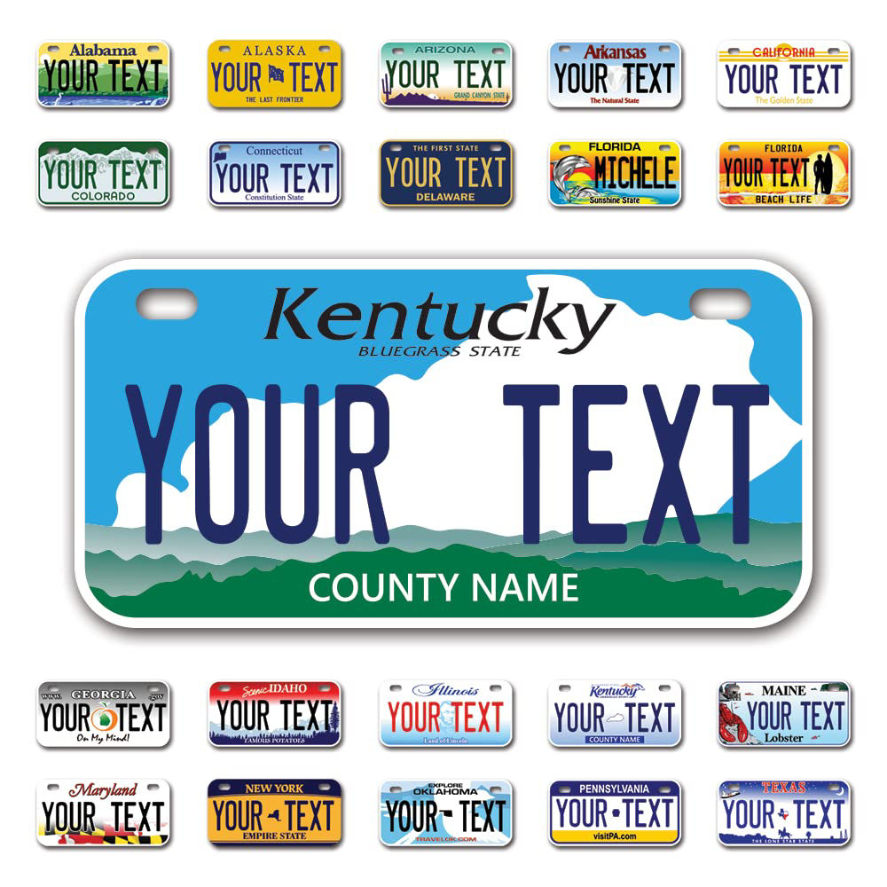 GetUSCart- InkMyPlate Personalized Kentucky Mini License Plate | Choose ...